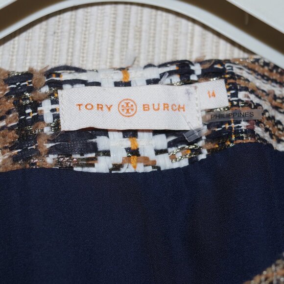 Tory Burch Jessica Tweed Jacket In Brown size 14 - Picture 7 of 8
